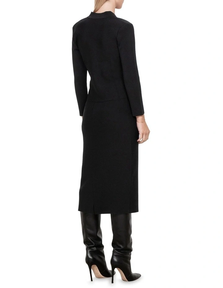 Notched Collar Milano Jacket In Black 2 Notched Collar Milano Jacket In Black - Image 2