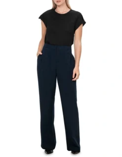 Double Weave Relaxed Pant In Blue