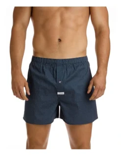 Men's Coby Printed Soft Wash Boxer Navy