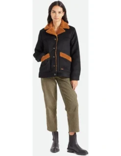 Brixton Nouvelle Coat In Black 6 Brixton Nouvelle Coat In Black -Myer Clothing Shop 990167140 3 720x928