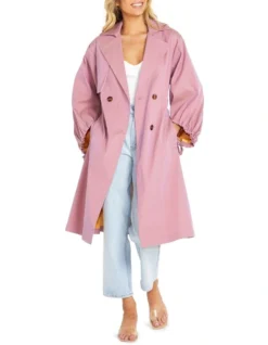Secret Balloon Sleeve Trench In Pink 9 Secret Balloon Sleeve Trench In Pink -Myer Clothing Shop 990191260 5 720x928