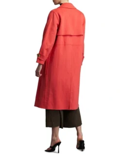 Wuthering Belted Wrap Trench Coat In Red -Myer Clothing Shop 990191350 5 720x928