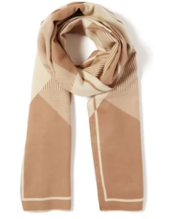 Forever New Indiana Graphic Scarf In Beige