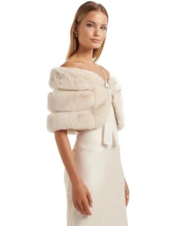 Forever New Bella Faux Fur Trim Capelet In Pink -Myer Clothing Shop 990320050 3 720x928