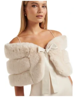 Forever New Bella Faux Fur Trim Capelet In Pink -Myer Clothing Shop 990320050 4 720x928