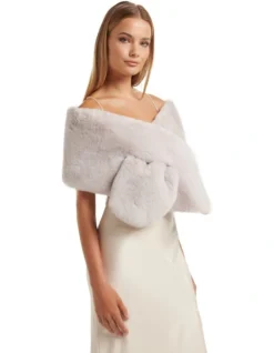 Forever New Laura Faux Fur Wrap In Grey 7 Forever New Laura Faux Fur Wrap In Grey -Myer Clothing Shop 990320860 3 720x928