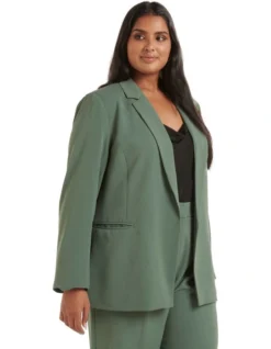 Tori Boyfriend Blazer In Green -Myer Clothing Shop 990463150 3 720x928