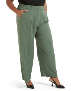 Primrose High Waisted Pant In Green -Myer Clothing Shop 990464680 3 720x928