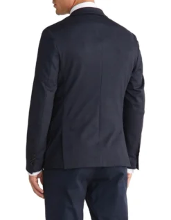 Calvin Klein X Slim Large Check Knit Blazer In Navy -Myer Clothing Shop 990499240 3 720x928