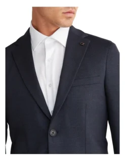 Calvin Klein X Slim Large Check Knit Blazer In Navy -Myer Clothing Shop 990499240 4 720x928