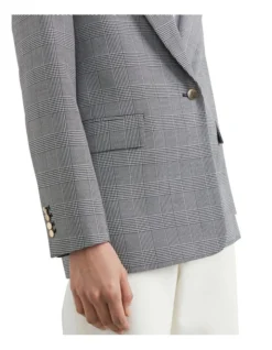 French Connection Check Single Breasted Blazer In Grey Multi -Myer Clothing Shop 990539740 4 720x928