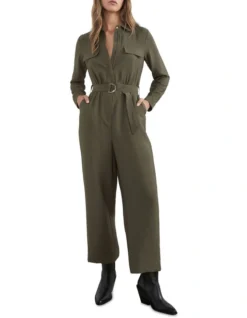 French Connection Utility Jumpsuit In Green