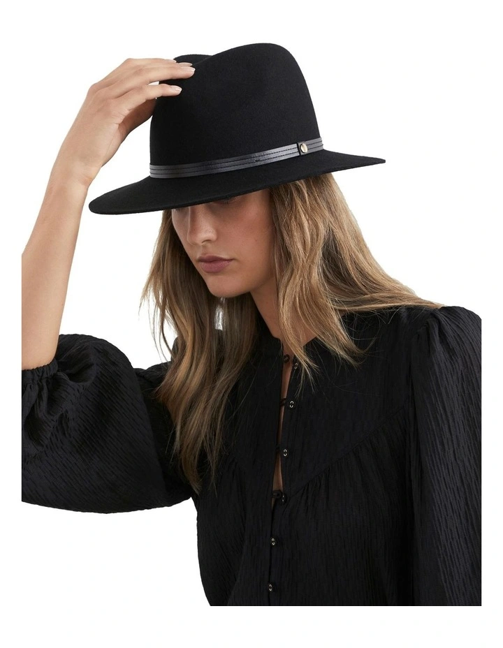 French Connection Fedora Hat In Black 2 French Connection Fedora Hat In Black - Image 2