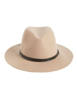 French Connection Fedora Hat In Beige