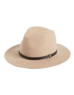 French Connection Fedora Hat In Beige -Myer Clothing Shop 990607420 990603550 3 720x928