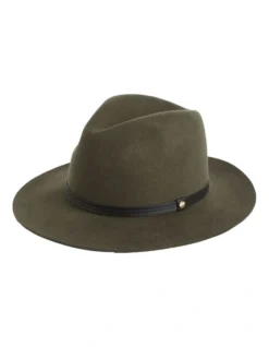 French Connection Fedora Hat In Green -Myer Clothing Shop 990607420 990603730 3 720x928
