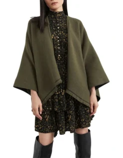 French Connection Reversible Wrap In Green