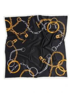 French Connection Chain Print Scarf In Black -Myer Clothing Shop 990609310 990605350 3 720x928