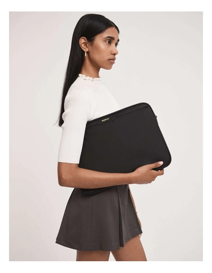 Classico Laptop Bag In Black Light Gold 4 Classico Laptop Bag In Black Light Gold - Image 4