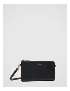 Classico Small Crossbody Pouch In Black Rose Gold