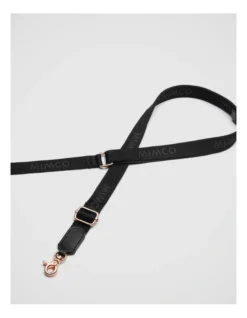 Tech Webbing Bag Strap In Black Rose Gold