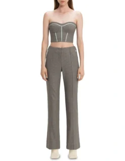 Houndstooth Bodice In Brown Multi