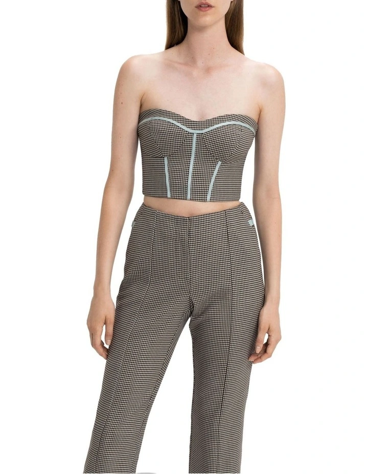 Houndstooth Bodice In Brown Multi 3 Houndstooth Bodice In Brown Multi - Image 3