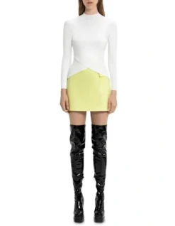 Long Sleeve X Over Knit In White