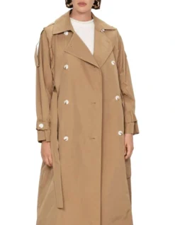 Tech Taffeta Trench Coat In Brown -Myer Clothing Shop 991015570 3 720x928