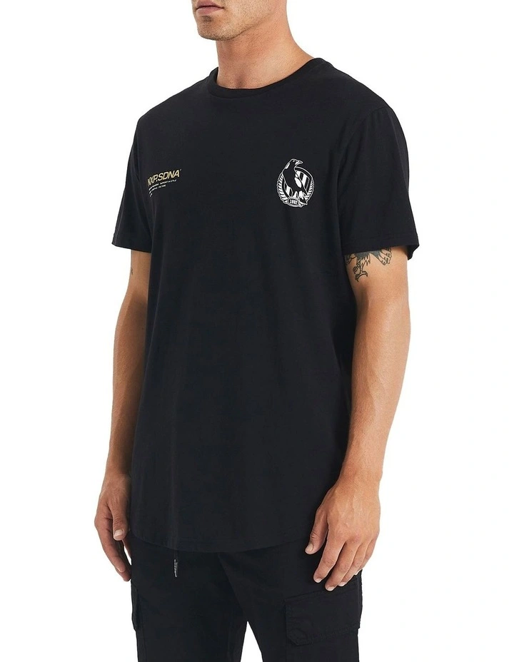 Collingwood Curved Hem Tee In Black 3 Collingwood Curved Hem Tee In Black - Image 3