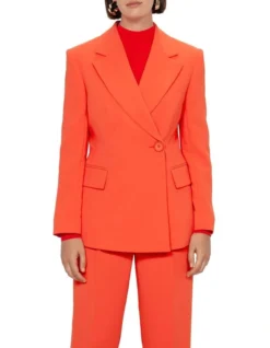 Washed Crepe Blazer In Orange -Myer Clothing Shop 991283320 3 720x928