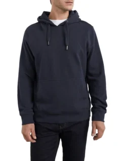 French Connection Relaxed Hooded Sweat In Marine