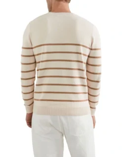 French Connection Placement Stripe Knit In Cream -Myer Clothing Shop 991617400 3 720x928