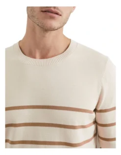 French Connection Placement Stripe Knit In Cream -Myer Clothing Shop 991617400 4 720x928