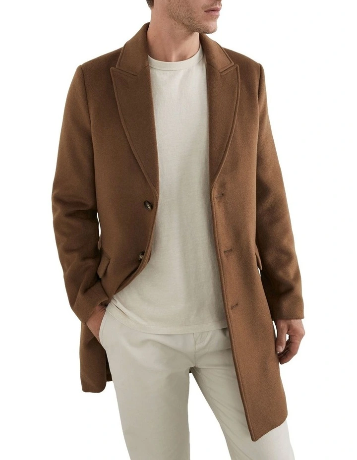 French Connection Classic Wool Coat In Brown 1 French Connection Classic Wool Coat In Brown