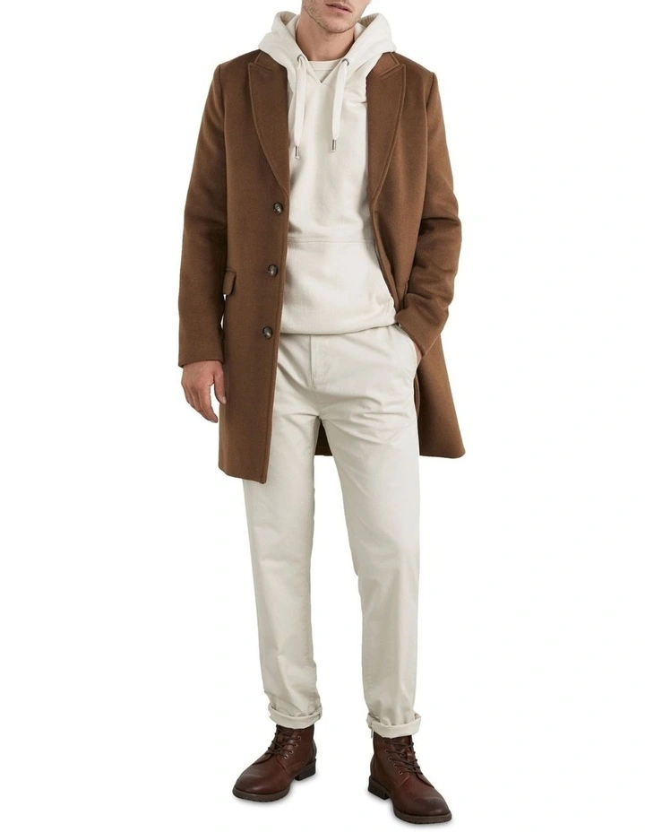 French Connection Classic Wool Coat In Brown 2 French Connection Classic Wool Coat In Brown - Image 2