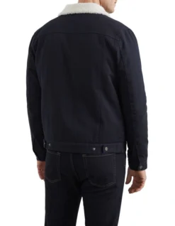 French Connection Twill Sherpa Jacket In Navy -Myer Clothing Shop 991619560 991608220 4 720x928
