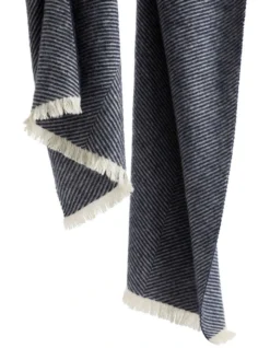 French Connection Herringbone Scarf In Blue -Myer Clothing Shop 991631170 991626130 4 720x928