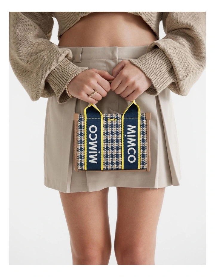 Stevie Micro Tote Crossbody Bag In Navy 3 Stevie Micro Tote Crossbody Bag In Navy - Image 3