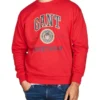 Gant Crest Shield Crew Neck Sweater In Red