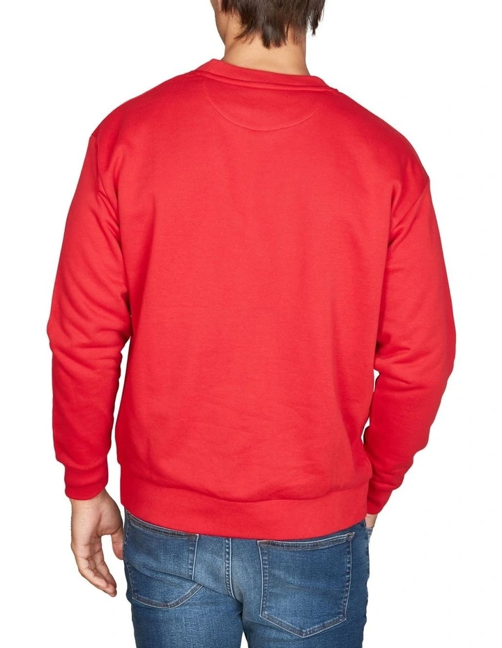 Gant Crest Shield Crew Neck Sweater In Red 2 Gant Crest Shield Crew Neck Sweater In Red - Image 2