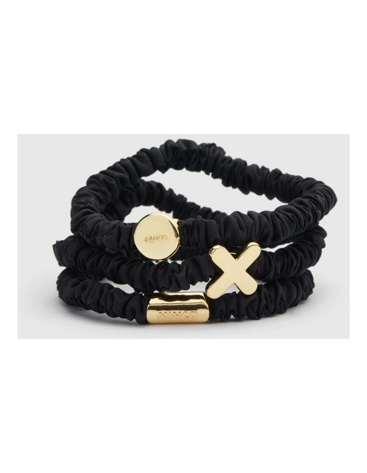 Mim-twist Hair Scrunchie Set In Black 1 Mim-twist Hair Scrunchie Set In Black