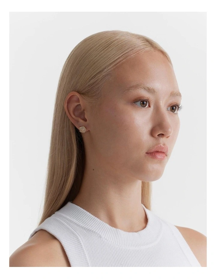 Lennon Stud Earrings In Gold 2 Lennon Stud Earrings In Gold - Image 2