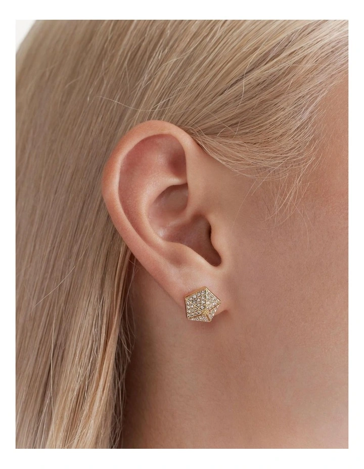 Lennon Stud Earrings In Gold 4 Lennon Stud Earrings In Gold - Image 4