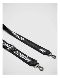 Sparkle Webbing Bag Strap In Black Gunmetal