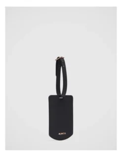 Classico Luggage Tag In Black Rose Gold