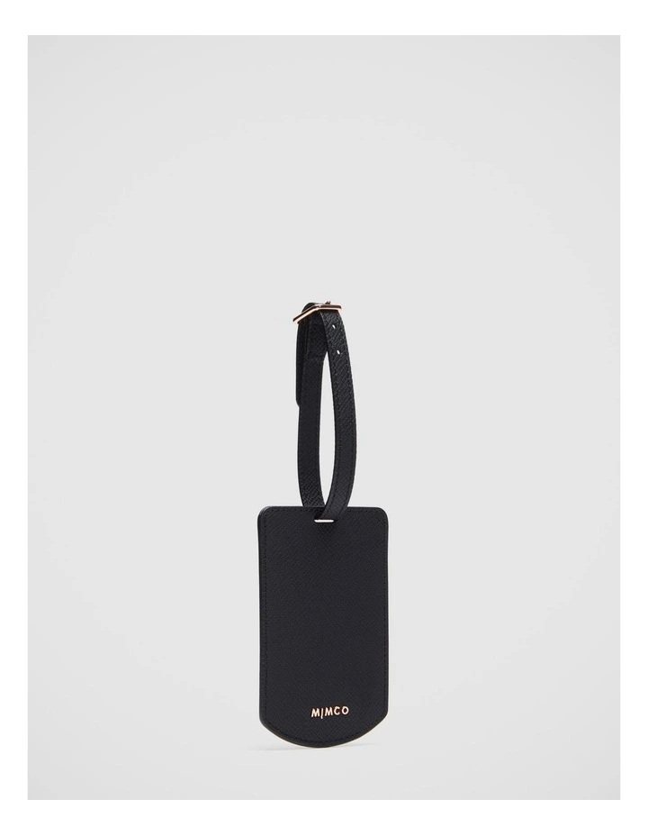 Classico Luggage Tag In Black Rose Gold 1 Classico Luggage Tag In Black Rose Gold