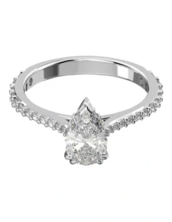 Swarovski Millenia Pear Cut Pave Cocktail Ring In White