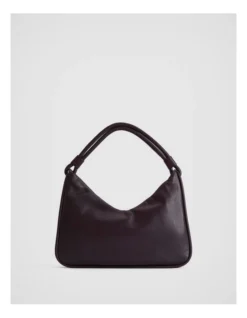 Soft Leather Shoulder Bag In Plum
