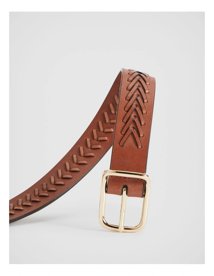 Whipstitch Leather Belt In Cinnamon 1 Whipstitch Leather Belt In Cinnamon